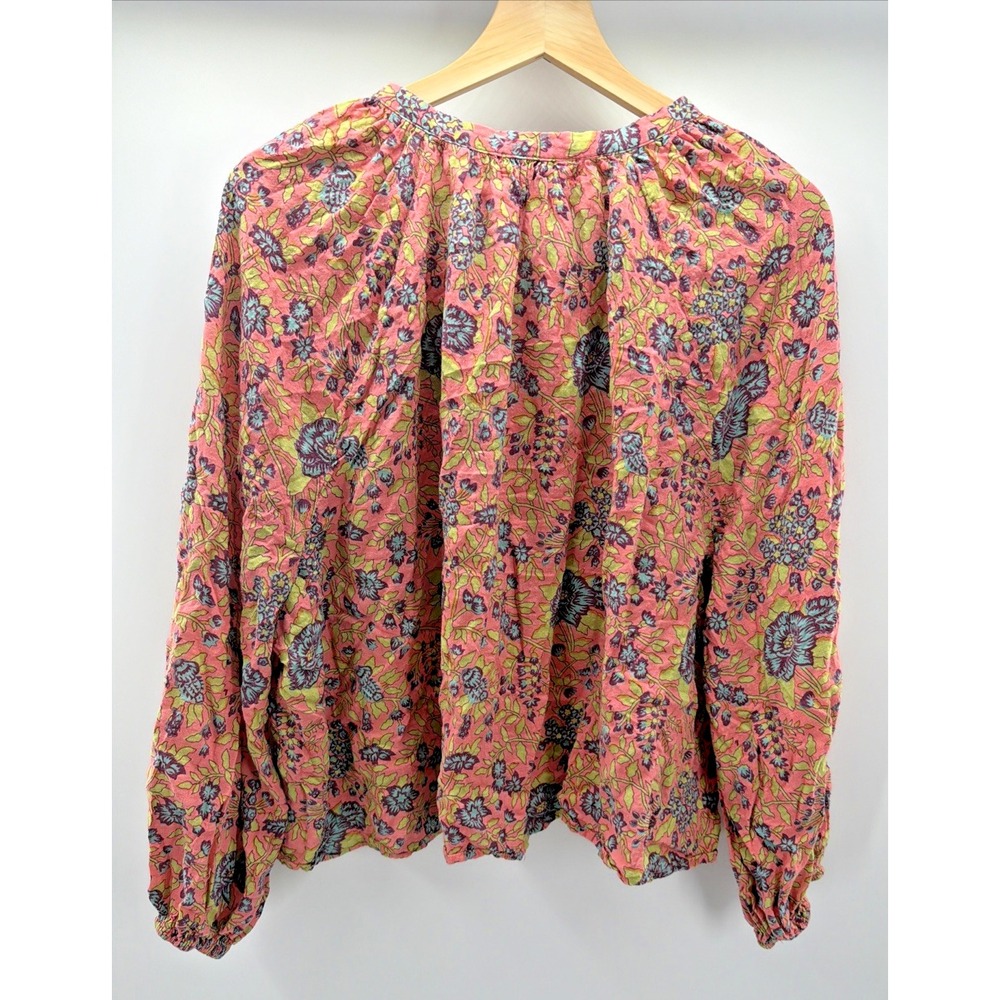 Natural Life Shirt Rowan Floral Tie Neck Blouse Women Size XL Boho Oversized - Picture 10 of 10